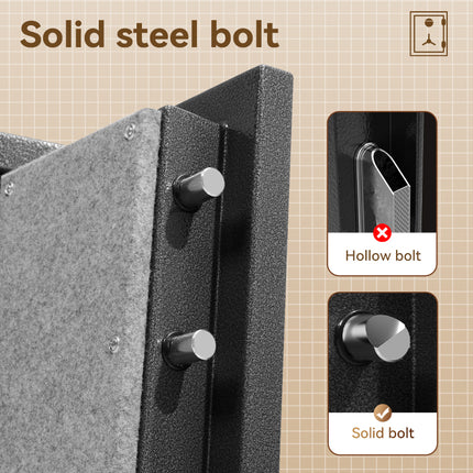 Deli T601 Fireproof Safe, Digital Security Safe Box for Home & Office, Heavy-Duty 1-Hour Fireproof Steel Safe 50.5kg (60x45x40cm) Dark Grey