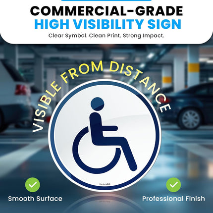 Magnetic Disabled Handicap Car Sticker – Reflective Removable Sign 15cm Round