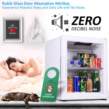 Rubik Absorption Minibar 40L Glass Door Hotel Edition (Made in Türkiye) White