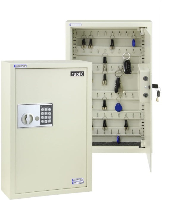 60 Key's Storage Cabinet Organizer with Digital Lock, Wall Mounted Solid Metal Safe Box (‎RBS60EW, 60 bits Key's Capacity)