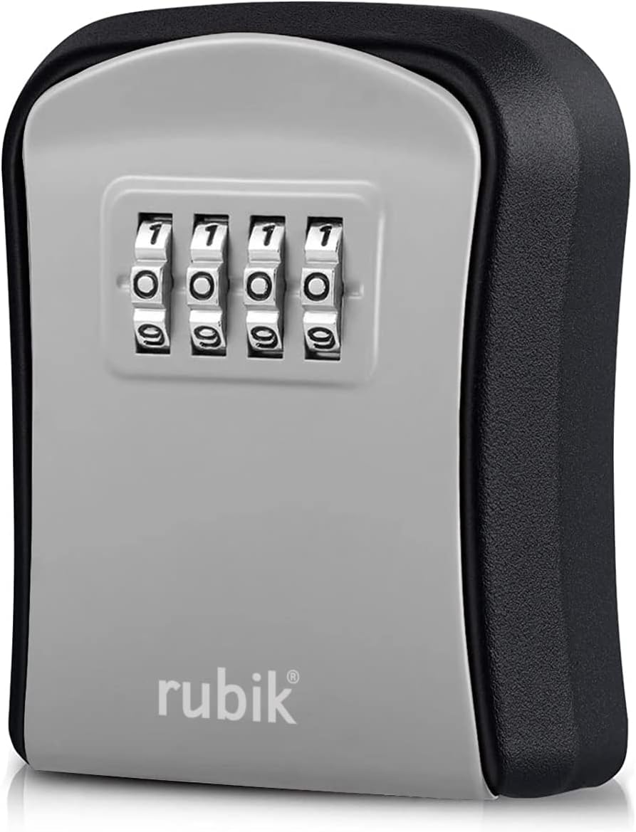 Outdoor Key Storage Safe Box (Small), 4 Digits Combination Lock Securi ...