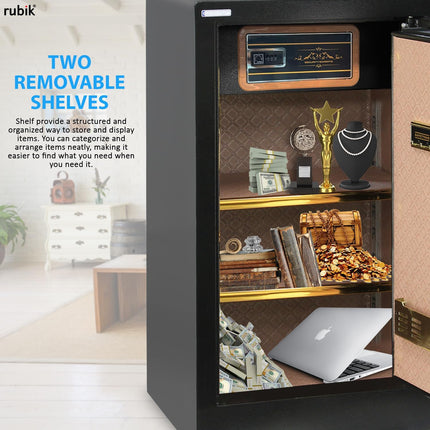 Rubik Digital Safe Box with Dual Security Lock (100x51x45cm) 100H-BG Black