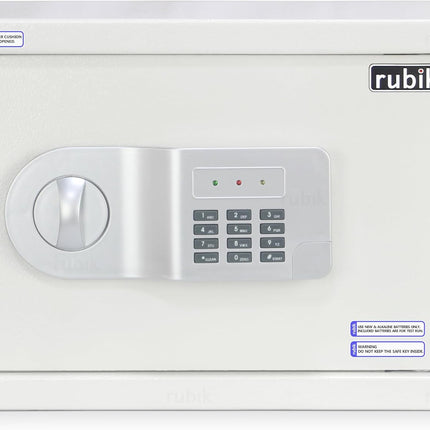 Rubik Medium Digital Safe Box with Pin Code and Keys, RB25AJ (25x35x25cm) White