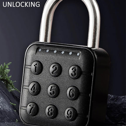Rubik Digital Padlock, 6 Digit Combination Password, Electronic Classic Lock (Black)