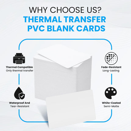 CR80 White PVC Blank Cards for Thermal Transfer Printing 0.76mm (100pcs)