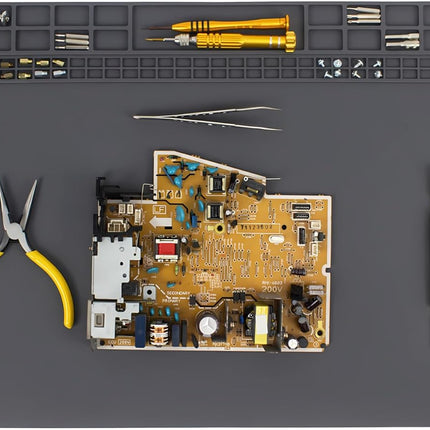 XL Soldering Repair Mat, 70x40cm Extra Large Heat Resistant Silicone Pad Grey