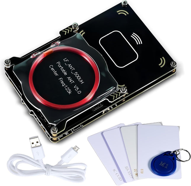 Proxmark3 Easy V3.0 DEV Kit RFID Card Reader and Decryptor with Integrated Antenna and 5 HF LF IC ID Cards