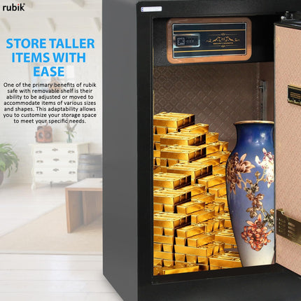 Rubik Digital Safe Box with Dual Security Lock (100x51x45cm) 100H-BG Black