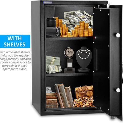 Rubik Large Digital Safe Box with Pin Code and Keys, RB-60EG (60x36x30cm) Black