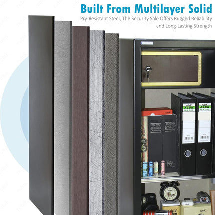 Rubik Digital Safe Box, Premium Build, Dual Security Locker 51kg (90x50x40cm) RBGX-83XTD Black/Grey