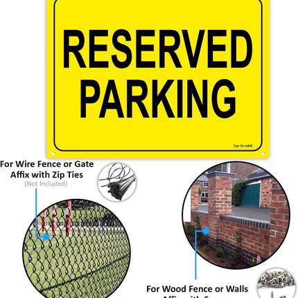 Acrylic Reserved Parking Sign 30x22.5cm, Reflective UV Protected Weather Resistant - Yellow/Black