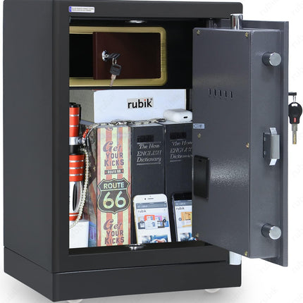 Rubik Digital Safe Box, Premium Build, Dual Security Locker 32kg (60x40x35cm) RBGX-53XTD Black/Grey