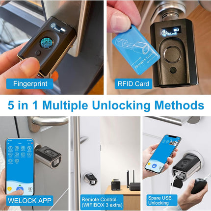 WELOCK Smart Fingerprint Door Lock with Biometric Fingerprint Scanner Electronic Lock IP65 RFID Card Ble Wi-Fi
