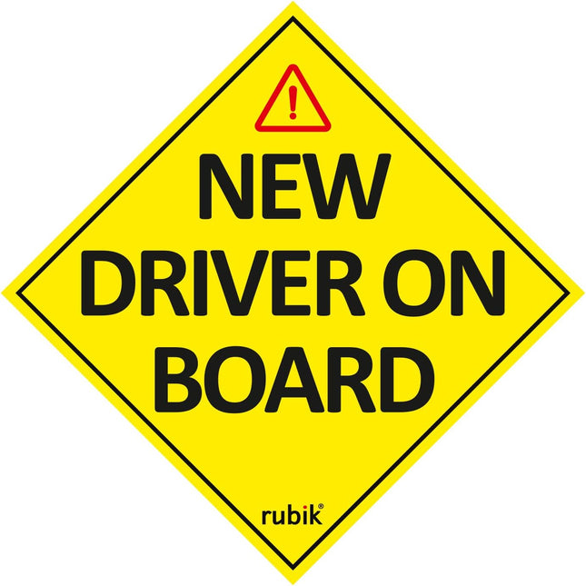 Self Adhesive New Driver on Board Vinyl Reflective Sticker Sign (15x15cm)