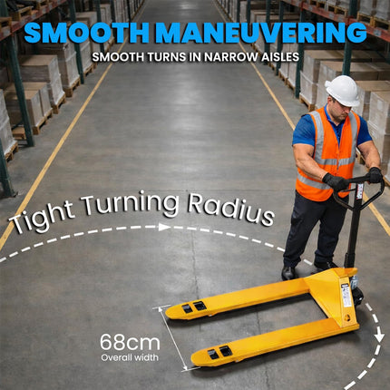 Pallet Mover Truck 3 Ton Capacity Fork Width 685mm Wide, Manual Forklift, and Hand Trolley RB-PMG-V-685