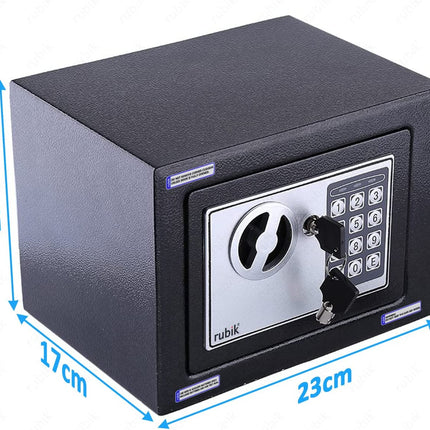 Rubik Mini Safe Box With Digital Lock & Key (17x23x17cm) Beige