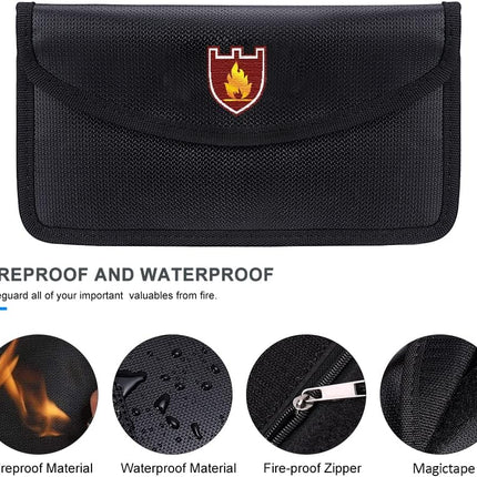 ireproof Bag with Zipper, Anti-Tracking GPS RFID Car Key FOB Signal Blocker Wallet Shielding Pouch Cell Phone Privacy Protective Case