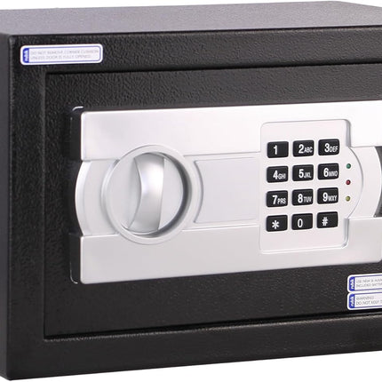 Rubik Small Digital Safe Box with Pin Code and Keys, RB20EG (20x31x20cm) Black