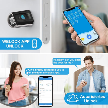 WELOCK Smart Fingerprint Door Lock with Biometric Fingerprint Scanner Electronic Lock IP65 RFID Card Ble Wi-Fi