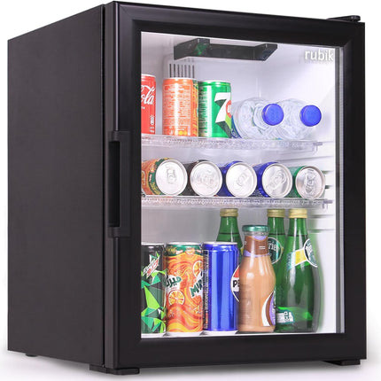 Rubik Inverter Compressor Minibar 40L Glass Door Hotel Edition (Made in Türkiye) RMB-40IC Black/White