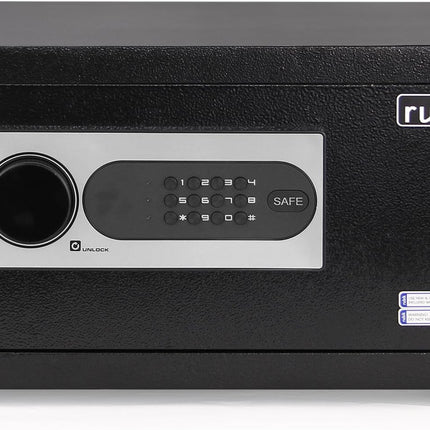 Rubik Digital Safe Box, Hotel Size Digital & Key Lock RB22C8 (22x42x37cm) Black