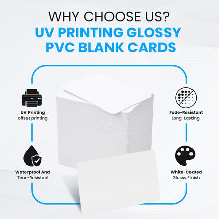 CR80 Glossy PVC Blank Cards 0.76mm for UV Printing (100pcs)