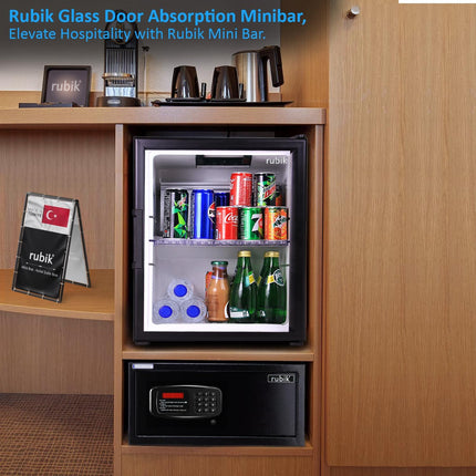 Rubik Absorption Minibar 40L Glass Door Hotel Edition (Made in Türkiye) Black/White