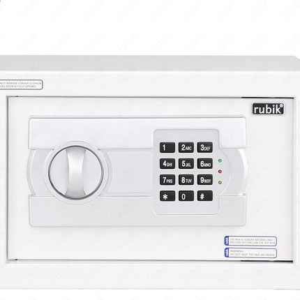 Rubik Small Digital Safe Box with Pin Code and Keys, RB20EG (20x31x20cm) White