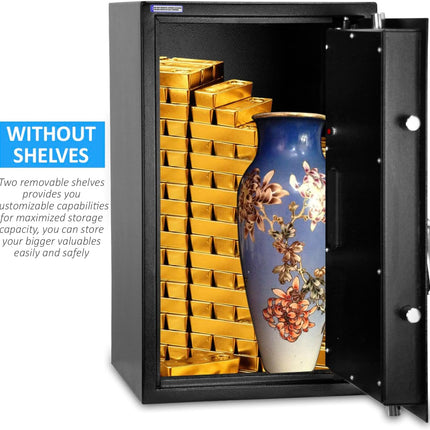 Rubik Large Digital Safe Box with Pin Code and Keys, RB-60EG (60x36x30cm) Black