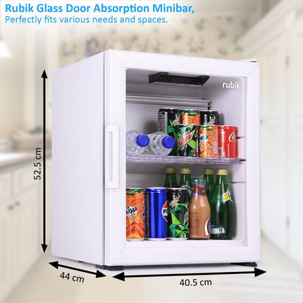 Rubik Absorption Minibar 40L Glass Door Hotel Edition (Made in Türkiye) White