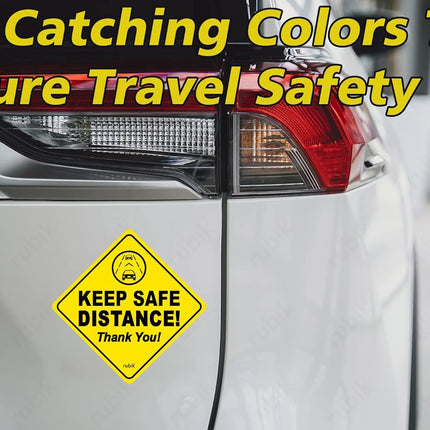 Self Adhesive Keep Safe Distance Thank You Car Sign Sticker for New Driver (12x12cm)
