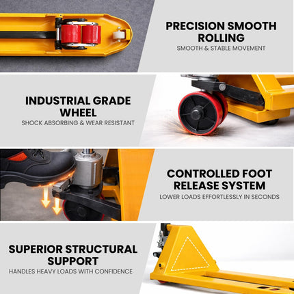 Pallet Mover Truck 3 Ton Capacity Fork Width 685mm Wide, Manual Forklift, and Hand Trolley RB-PMG-V-685