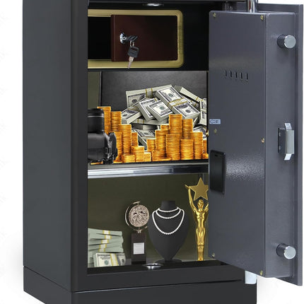 Rubik Digital Safe Box, Premium Build, Dual Security Locker 48kg (80x48x40cm) RBGX-73XTD Black/Grey