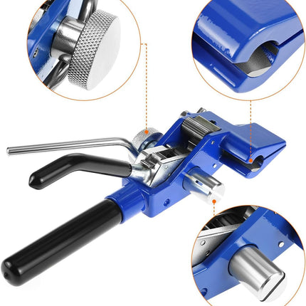 Stainless Steel Banding Metal Strapping Tool, Heavy Duty Strapping Tensioner & Cutter for 8-25mm Steel Straps (Black/Silver)