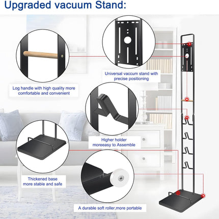 Vacuum Cleaner Stand with Wheels for Dyson V15 V11 V10 V8 V7 V6 DC Series & Dreame T30 T20