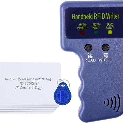 Rubik RFID 125KHz ID Card Copier Reader Writer Duplicator with Writable 5 Cards & 1 Tag