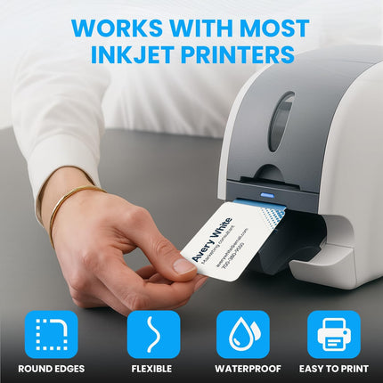 CR80 Inkjet Printable White PVC Cards, Dye Sublimation Coated 0.76mm PVC Blank Cards (100pcs)