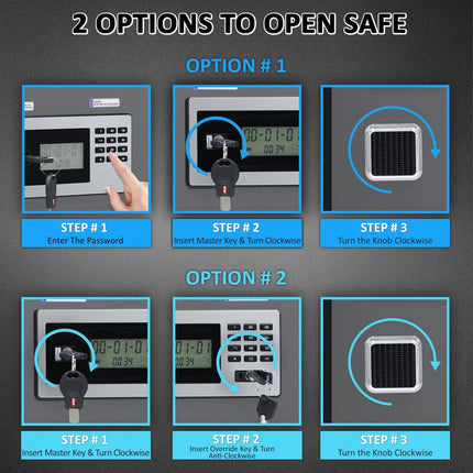 Rubik Digital Safe Box, Premium Build, Dual Security Locker 32kg (60x40x35cm) RBGX-53XTD Black/Grey