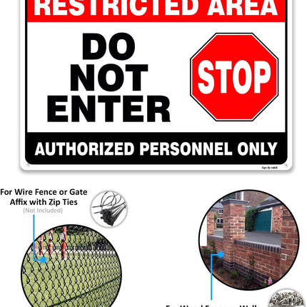 Acrylic Restricted Area Sign – Do Not Enter, Authorized Personnel Only | UV Protected Sign (10x7 inch)