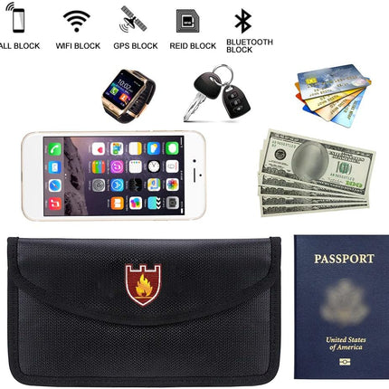 ireproof Bag with Zipper, Anti-Tracking GPS RFID Car Key FOB Signal Blocker Wallet Shielding Pouch Cell Phone Privacy Protective Case