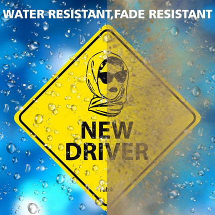 Self Adhesive New Driver Car Sign Sticker, Reflective Removable (Size 12cm x 12cm)