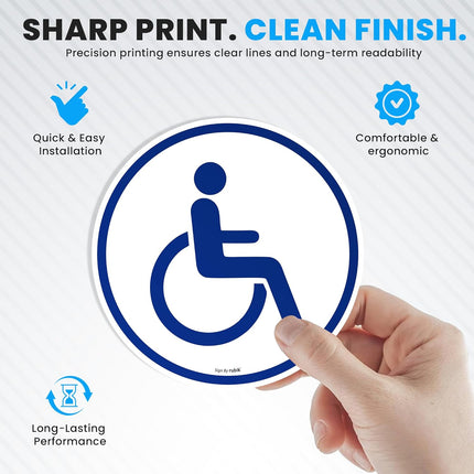 Magnetic Disabled Handicap Car Sticker – Reflective Removable Sign 15cm Round