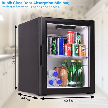 Rubik Absorption Minibar 40L Glass Door Hotel Edition (Made in Türkiye) Black/White