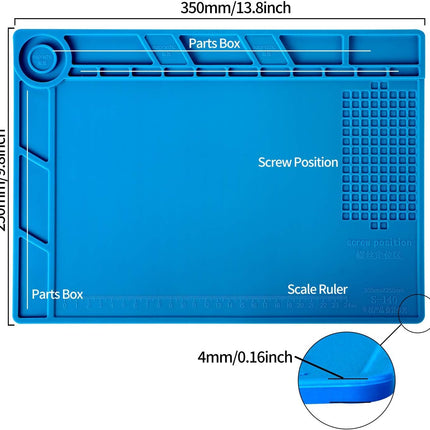 S-140 Silicone Repair Soldering Work Mat – Heat Resistant Magnetic Work Station Mat