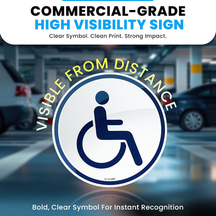 Disabled Handicap Car Sticker – Self Adhesive Reflective Vinyl Decal Sign 15cm Round