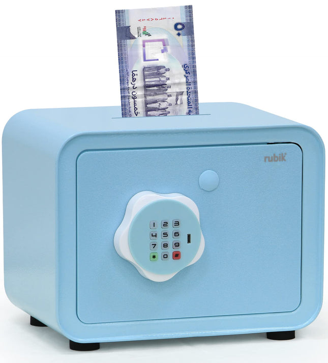 Children's Digital Piggy Bank Safe Box with Deposit Slot, For Kids Girls Boys RB-ZW18N1 (Blue)