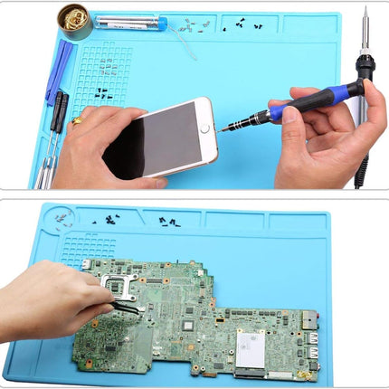S-130 Silicone Repair Soldering Work Mat – Heat Resistant, Non-Skid Insulation Desk Pad