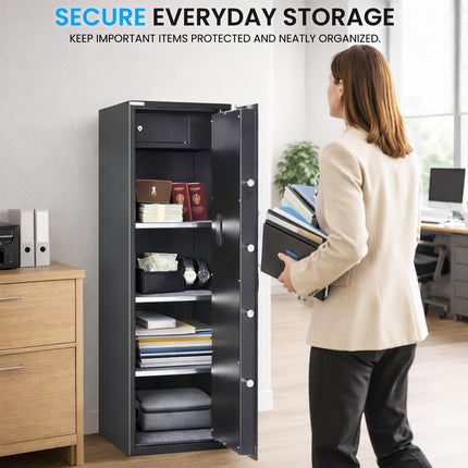 Rubik 1.3meter Large Digital Safe Box with Pin Code and Keys, RB130EG (130x40x50cm) Black
