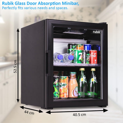 Rubik Absorption Minibar 40L Glass Door Hotel Edition (Made in Türkiye) ALL BLACK EDITION