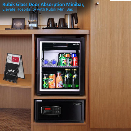 Rubik Absorption Minibar 40L Glass Door Hotel Edition (Made in Türkiye) ALL BLACK EDITION